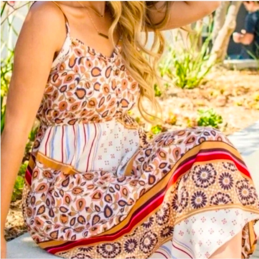 Aerie Midi Dress - Paisley Patchwork Print Large
